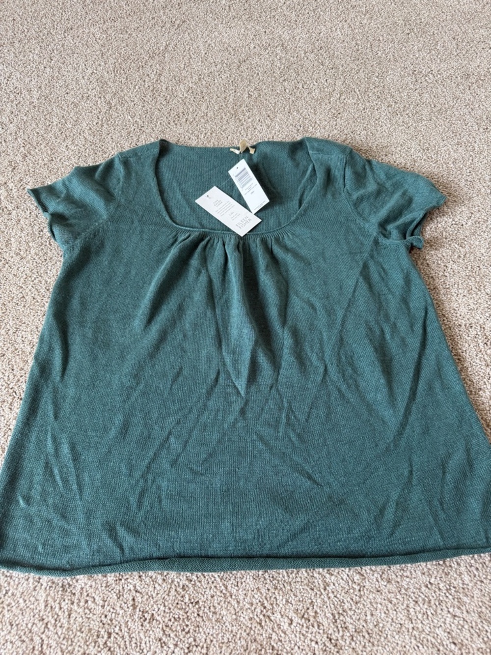 Eileen Fisher Women’s 100% linen Dragonfly Short-Sleeve Top Large NWT